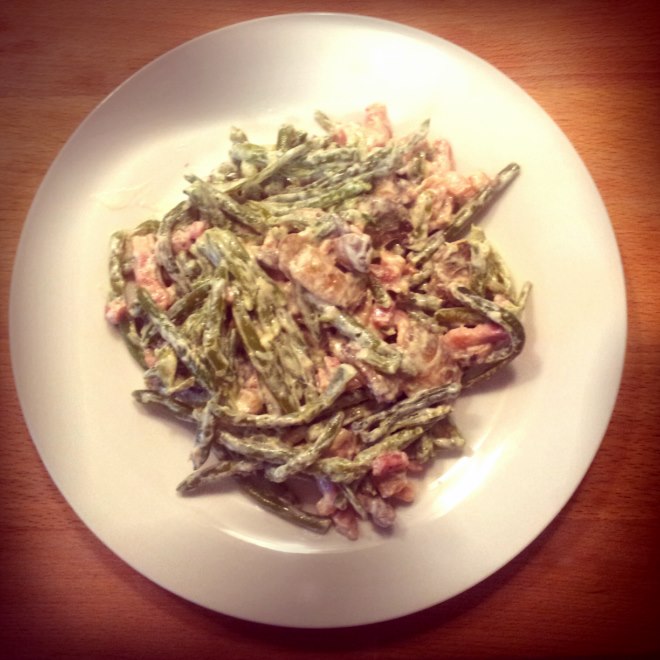 Haricots verts « Carbonara »